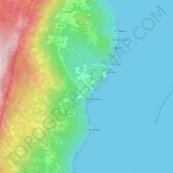 Carte topographique Bersezio, altitude, relief