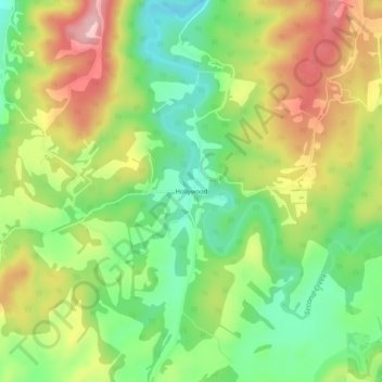 Carte topographique Hollywood, altitude, relief