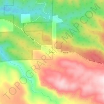 Carte topographique Bryants, altitude, relief