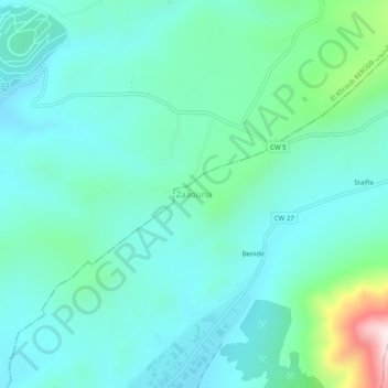 Carte topographique Zaâroura, altitude, relief