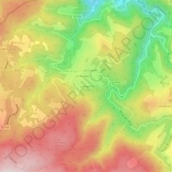 Carte topographique La Higue, altitude, relief