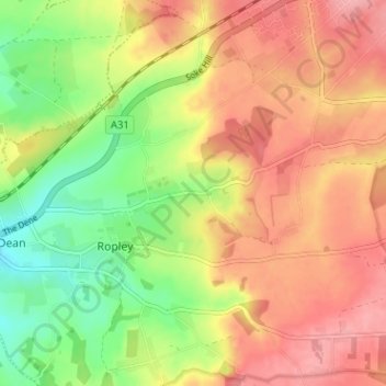 Carte topographique Gilbert Street, altitude, relief