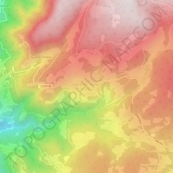 Carte topographique Oberinn, altitude, relief