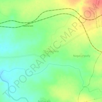 Carte topographique Tharigopula, altitude, relief