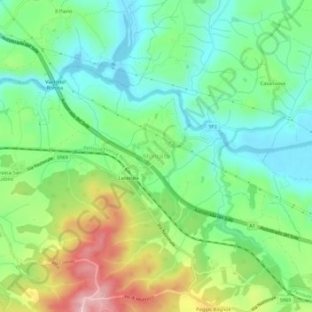 Carte topographique Montalto, altitude, relief