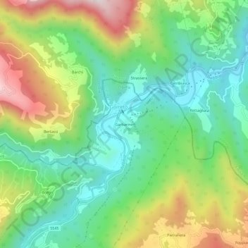 Carte topographique Garbarino, altitude, relief