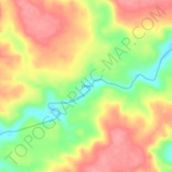 Carte topographique Choa, altitude, relief