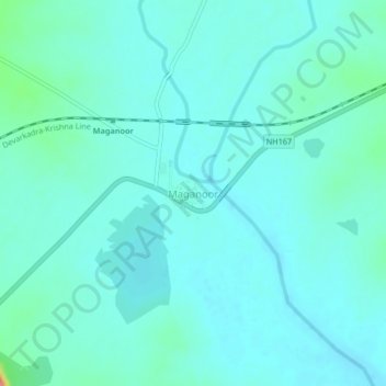 Carte topographique Maganoor, altitude, relief