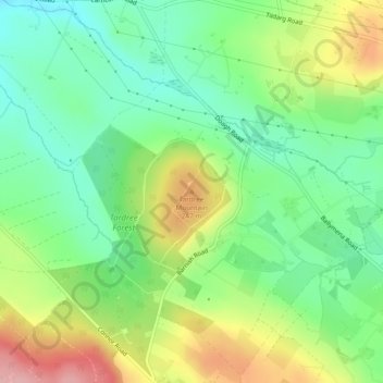 Carte topographique Tardree Mountain, altitude, relief