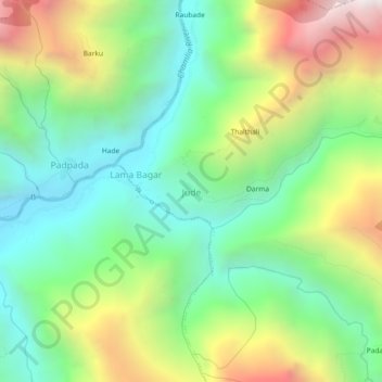 Carte topographique Jude, altitude, relief