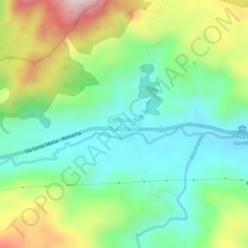 Carte topographique Colinas de Calabazo, altitude, relief