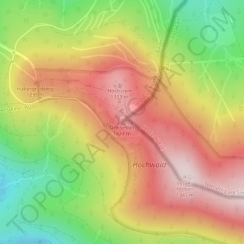 Carte topographique Dreisessel, altitude, relief
