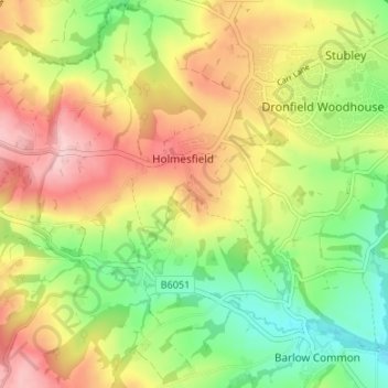 Carte topographique Cartledge, altitude, relief