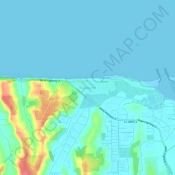 Carte topographique Waiotahe, altitude, relief