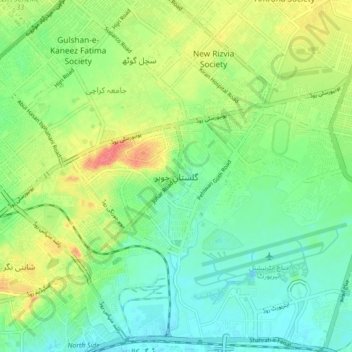 Carte topographique Gulistan-e-Jauhar, altitude, relief