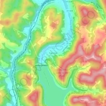 Carte topographique Park View, altitude, relief