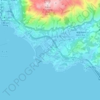 Carte topographique Kar Wo Lei, altitude, relief