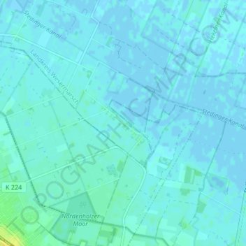 Carte topographique Hekelermoor, altitude, relief