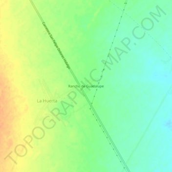 Carte topographique Rancho de Guadalupe, altitude, relief