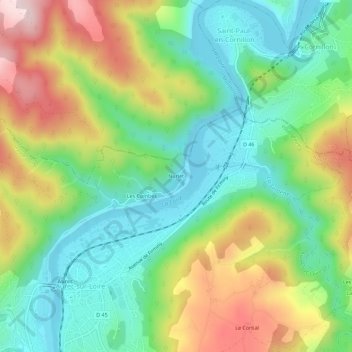 Carte topographique Nurlet, altitude, relief