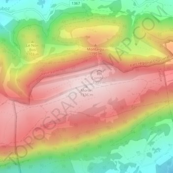 Carte topographique Moron, altitude, relief