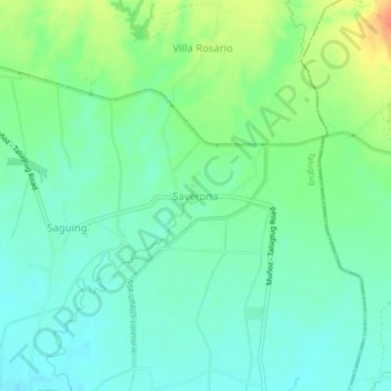 Carte topographique Saverona, altitude, relief