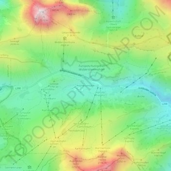 Carte topographique Hochkrumbach, altitude, relief