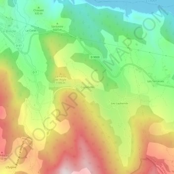 Carte topographique Costebelle, altitude, relief