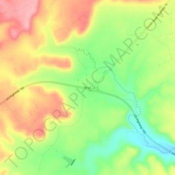 Carte topographique Brad, altitude, relief