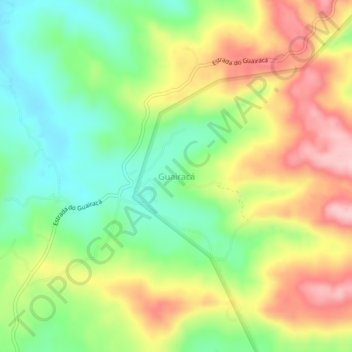 Carte topographique Guairacá, altitude, relief