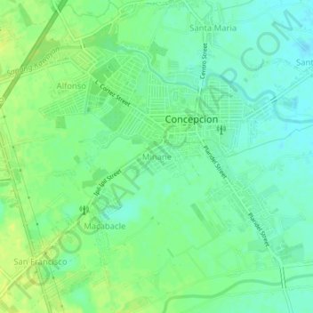 Carte topographique Minane, altitude, relief