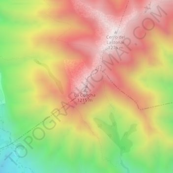 Carte topographique La Concha, altitude, relief
