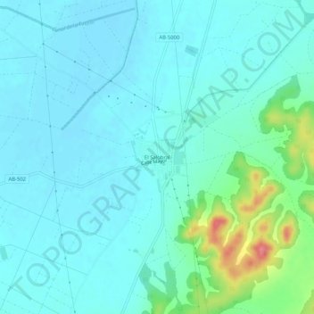 Carte topographique El Salobral, altitude, relief
