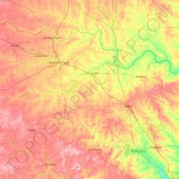 Carte topographique Clay, altitude, relief