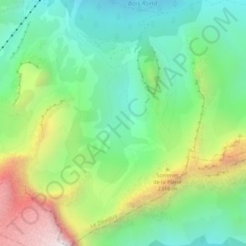 Carte topographique Vallon d'Ane, altitude, relief