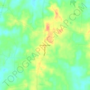 Carte topographique Seven Springs, altitude, relief