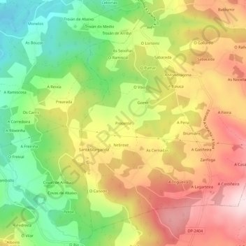 Carte topographique Propeste, altitude, relief