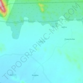 Carte topographique Ghewar, altitude, relief