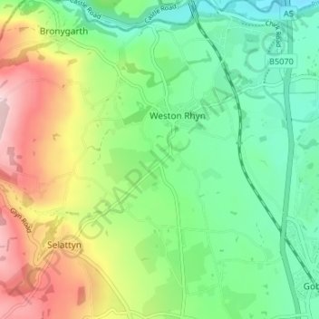 Carte topographique Wern, altitude, relief