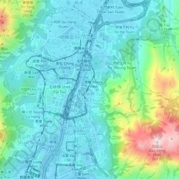 Carte topographique Kau Hui Village, altitude, relief