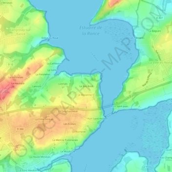 Carte topographique Le Bas Bout, altitude, relief
