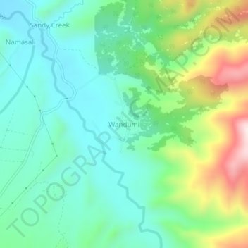 Carte topographique Wandumi, altitude, relief