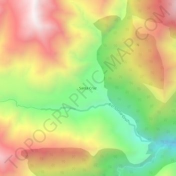 Carte topographique Santa Cruz, altitude, relief