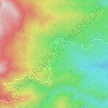 Carte topographique Tahra, altitude, relief