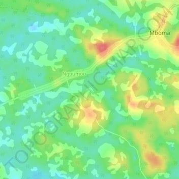 Carte topographique Ngoumou, altitude, relief