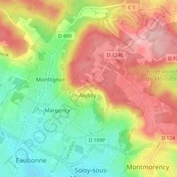 Carte topographique La Sabliére, altitude, relief