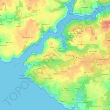 Carte topographique Bel-Air, altitude, relief