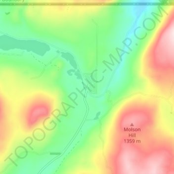 Carte topographique Molson, altitude, relief