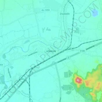 Carte topographique แก่งคอย, altitude, relief