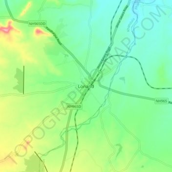 Carte topographique Lonand, altitude, relief
